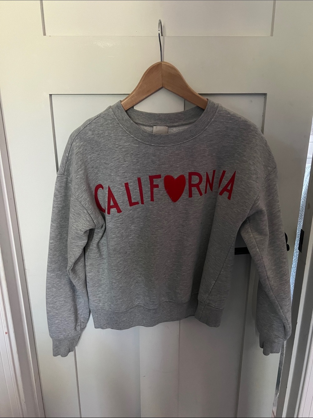 Maeve Gray Crewneck Sweatshirt with Red California Heart from ANTHROPOLOGIE